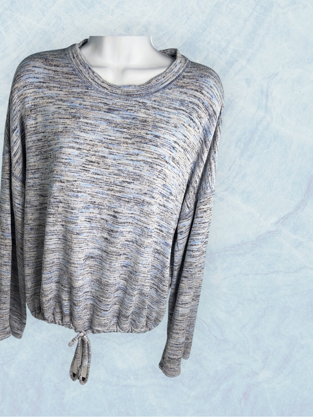 Aerie Cinched Long Sleeve Top Blue Womens Medium